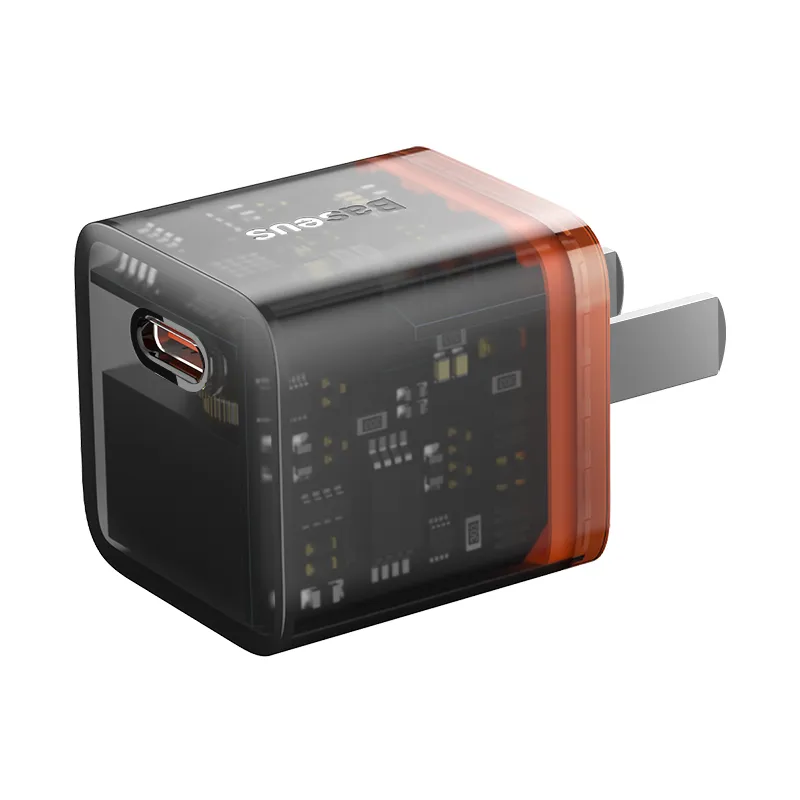 Baseus Charger 20W For Apple Iphone 14 13 12 11 Series GaN5 Fast Charger 1C CN Adapter Amber Orange CCGP170007